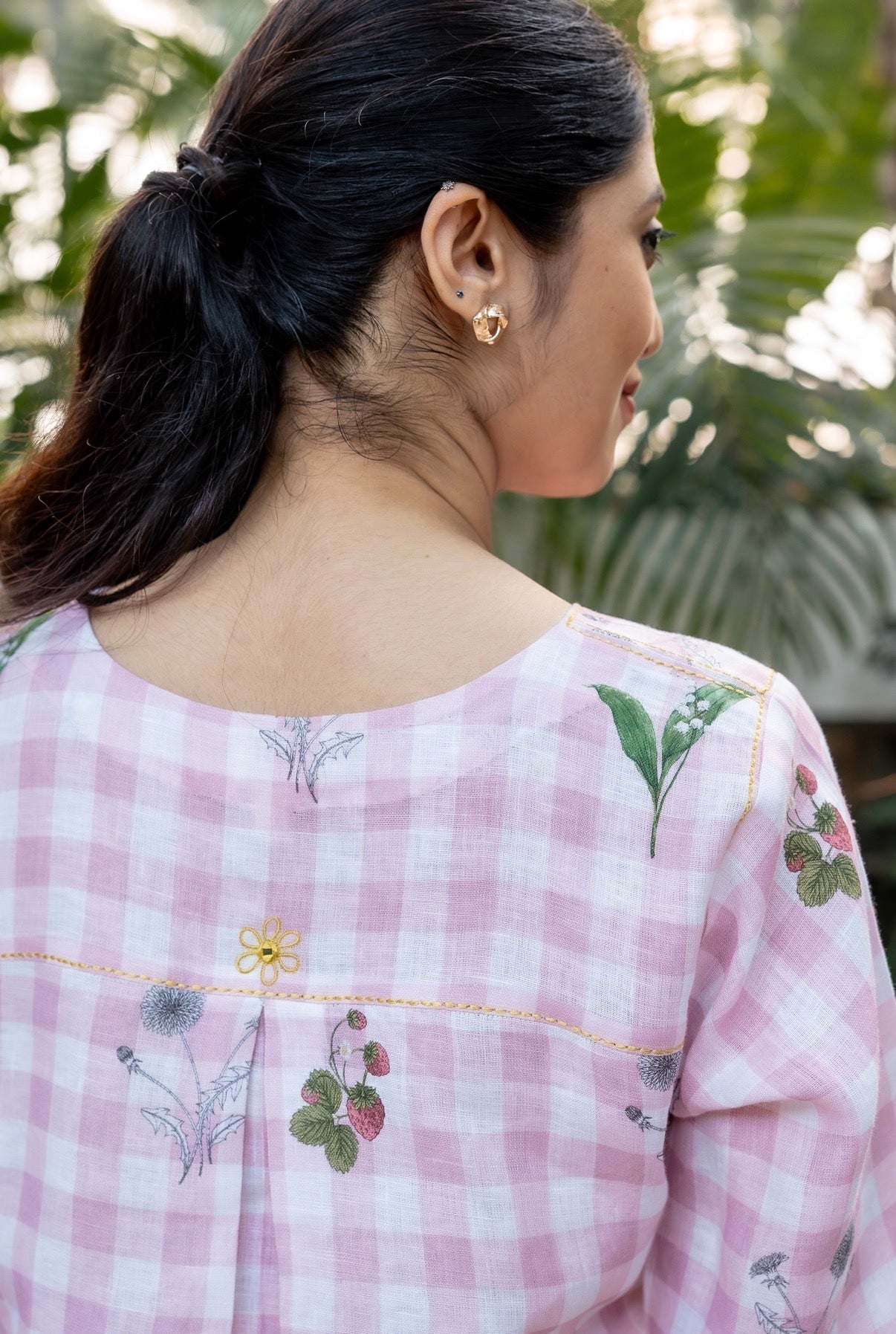 Gingham Pink Linen Pair