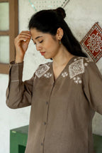 Bistre Brown Linen Co-ord Set