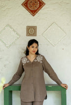 Bistre Brown Linen Co-ord Set