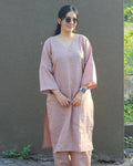 Aira Dusty pink Premium Linen Kurta Set - Set of 2