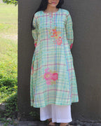 Mint Sorbet Checks Long Kurta