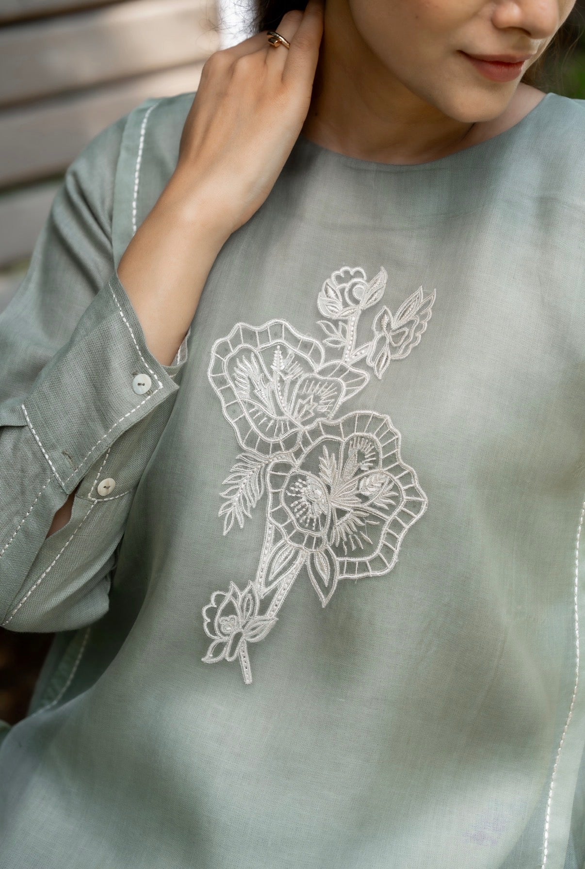 Basil Green Linen Co-ord Set