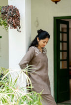 Bistre Brown Linen Co-ord Set