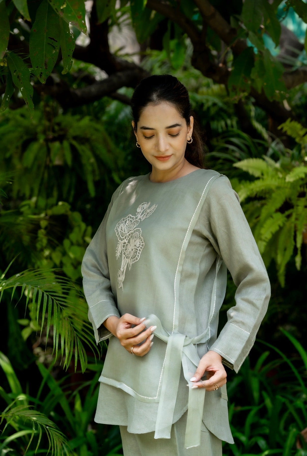 Basil Green Linen Co-ord Set