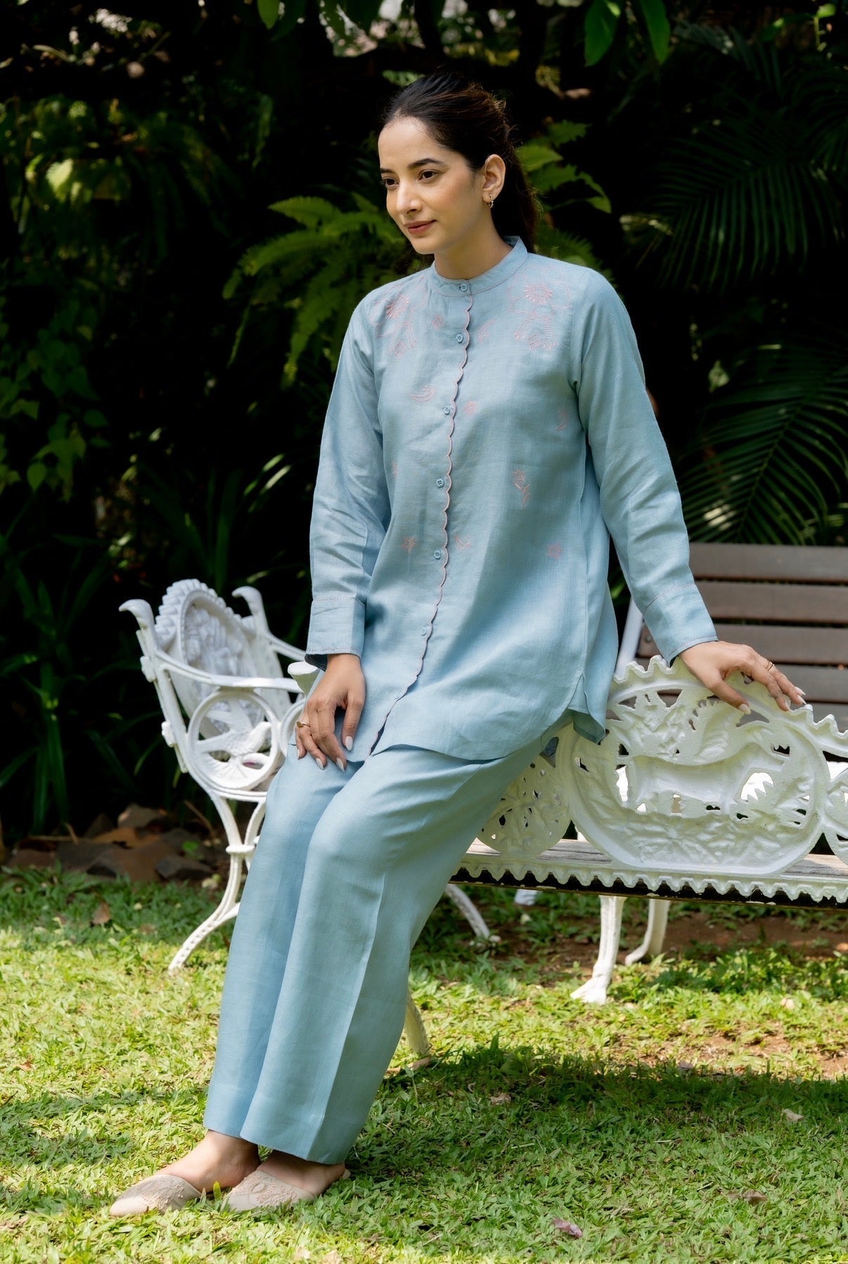 Baby Blue Linen Co-ord Set