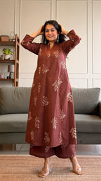 Kim Kali Kurta In Cotton - Brown