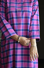 Orchid Pink Co-ord Set in Handwoven Cotton Checks