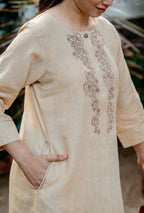 Beaver Ivory-Rust Linen Pair