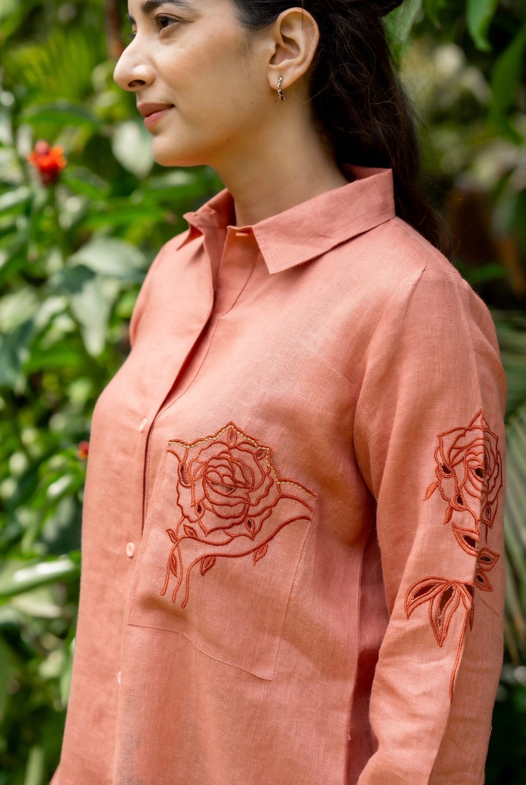 Dust Orange Linen Co-ord Set