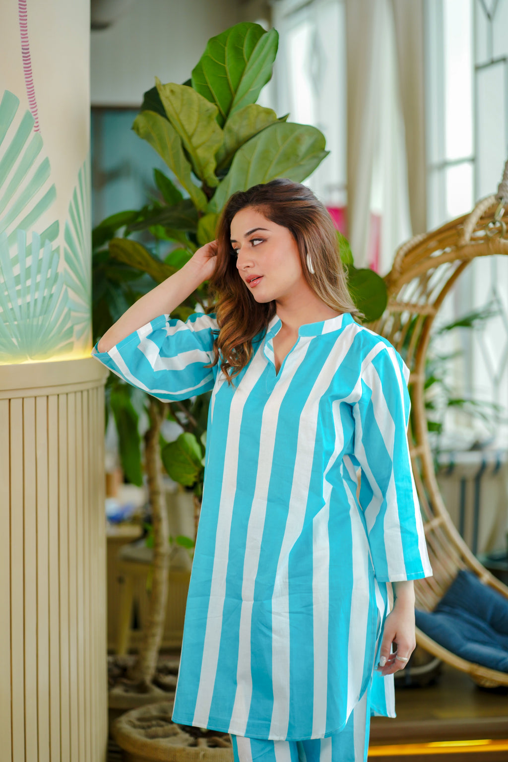 Blue Stripe Co-ord Set