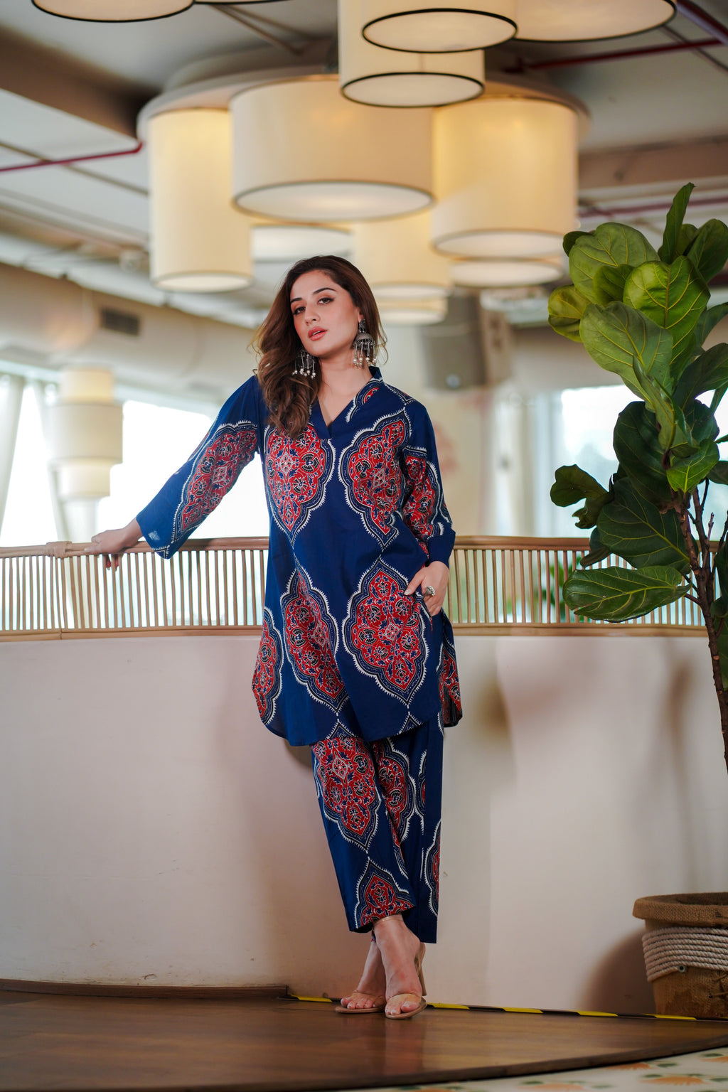 Azure Blue Cotton Co-ord Set