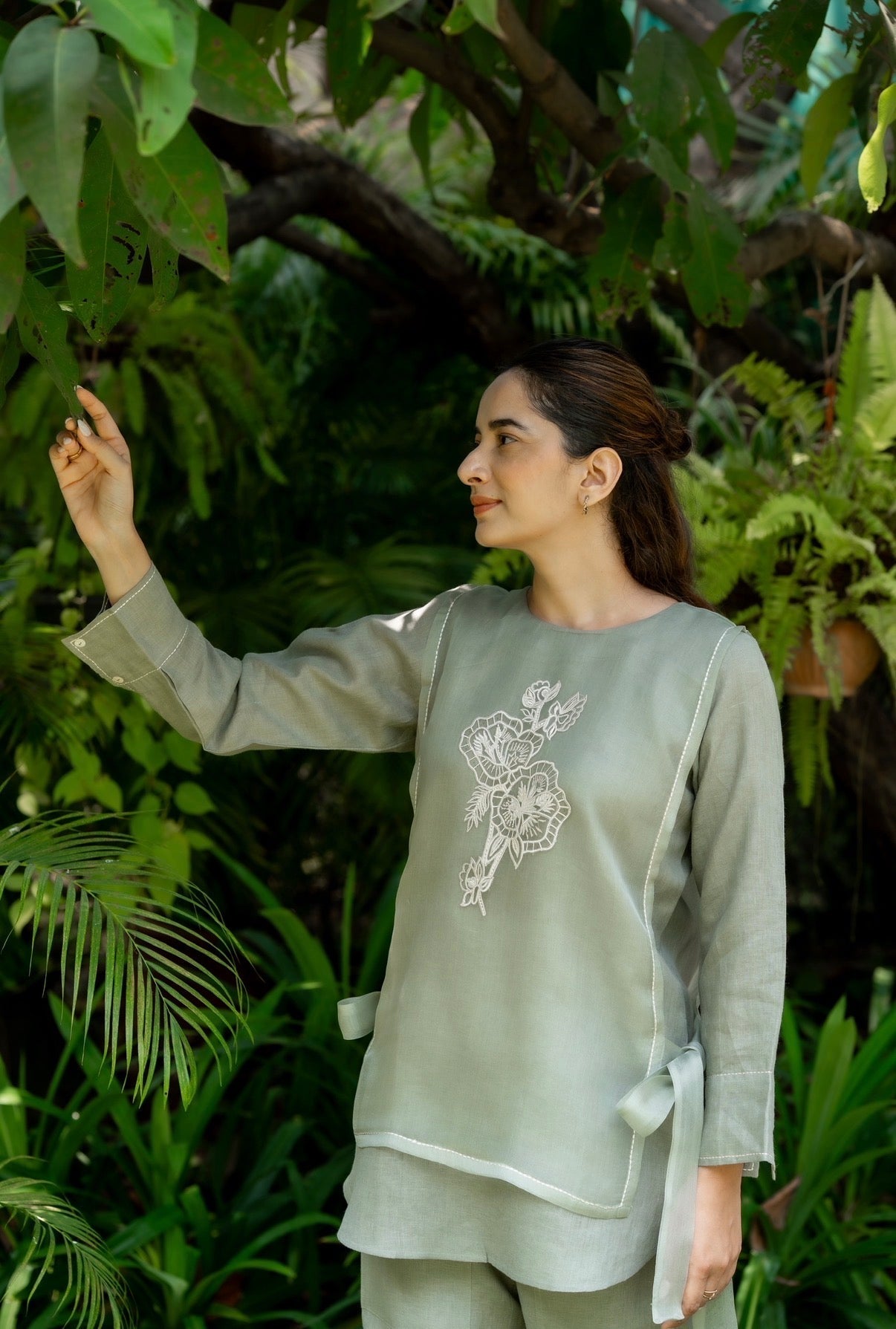 Basil Green Linen Co-ord Set