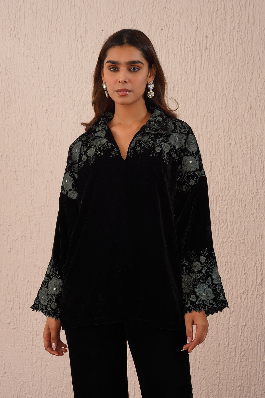 Black Velvet Roses Co-ord Set