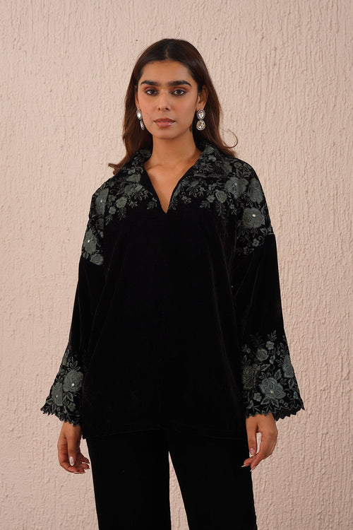 Black Velvet Roses Co-ord Set
