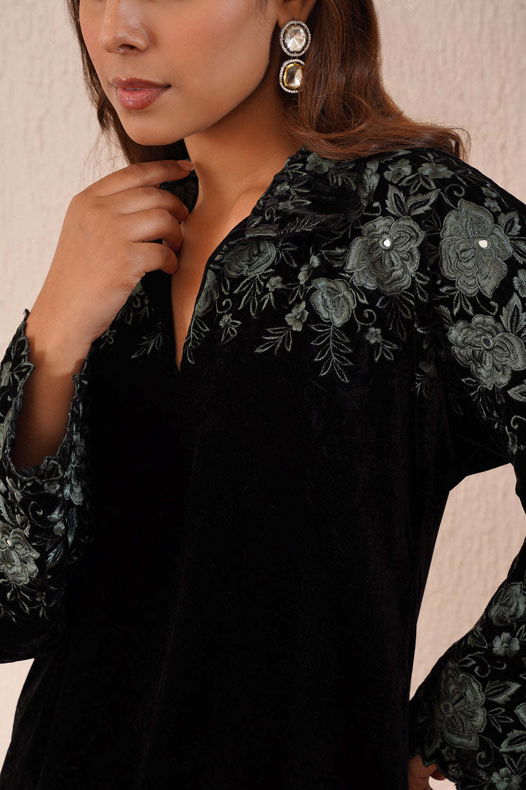 Black Velvet Roses Co-ord Set