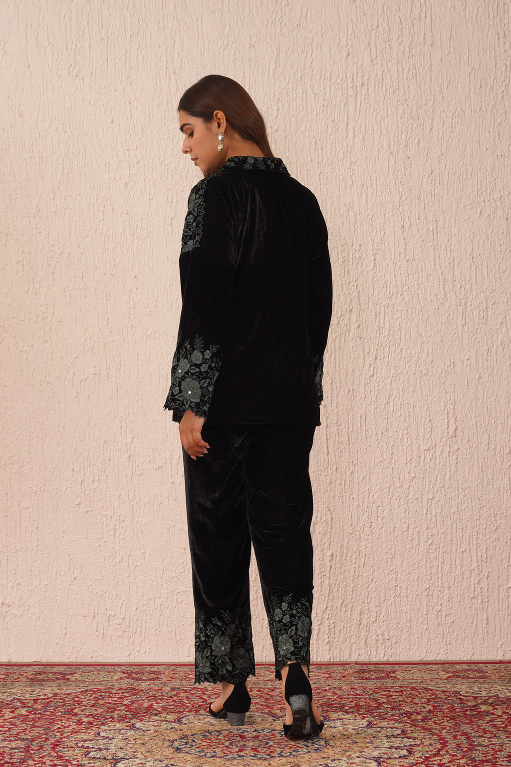 Black Velvet Roses Co-ord Set