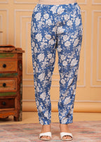 Blue White Floral Printed Rayon CO-Ord Set