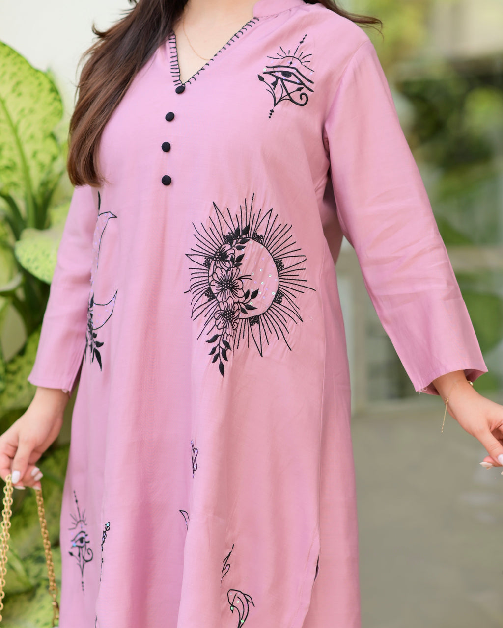 Mauve Lunar Threadwork Classic Co-ord