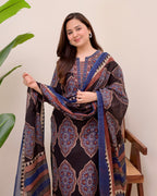 Black Ajrak Printed Cotton Suit