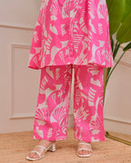 Pink Abstract Pintex Cotton Co-ord