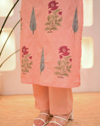 Peach Blossom Handwork Cotton Suit