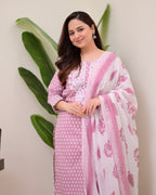 Mauve Lucknowi Cotton Gulnar Suit