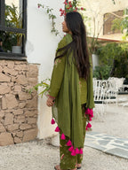 Emrald Green Pink Farshi Salwar set