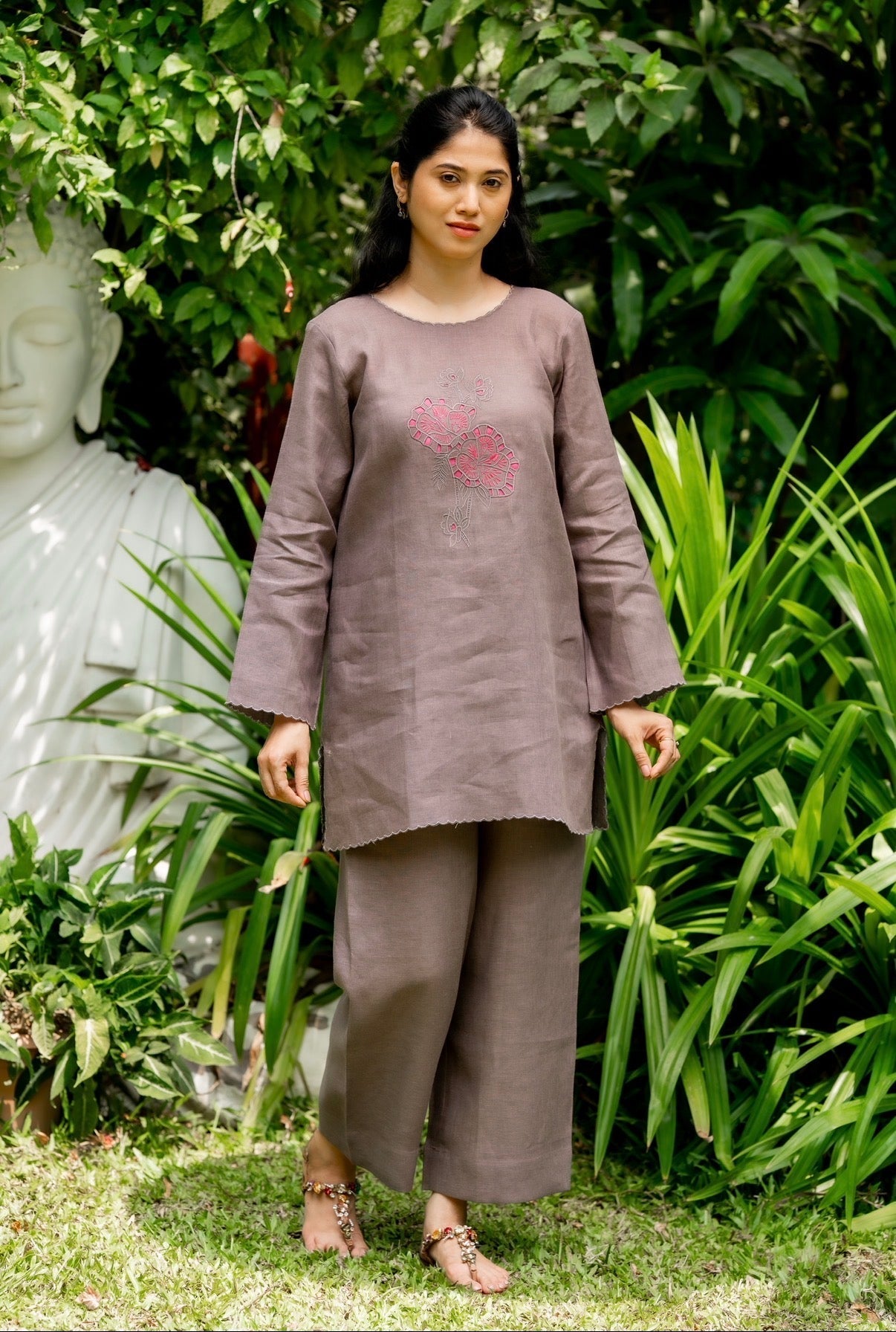French Mauve Linen Co-ord Set