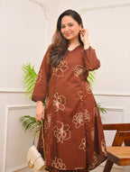 Mocha Madness A Line Cotton Kurta Set