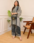 Midnight Gala Geometric Festive Crepe Co-ord