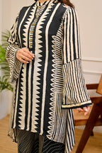 Midnight Gala Geometric Festive Crepe Co-ord