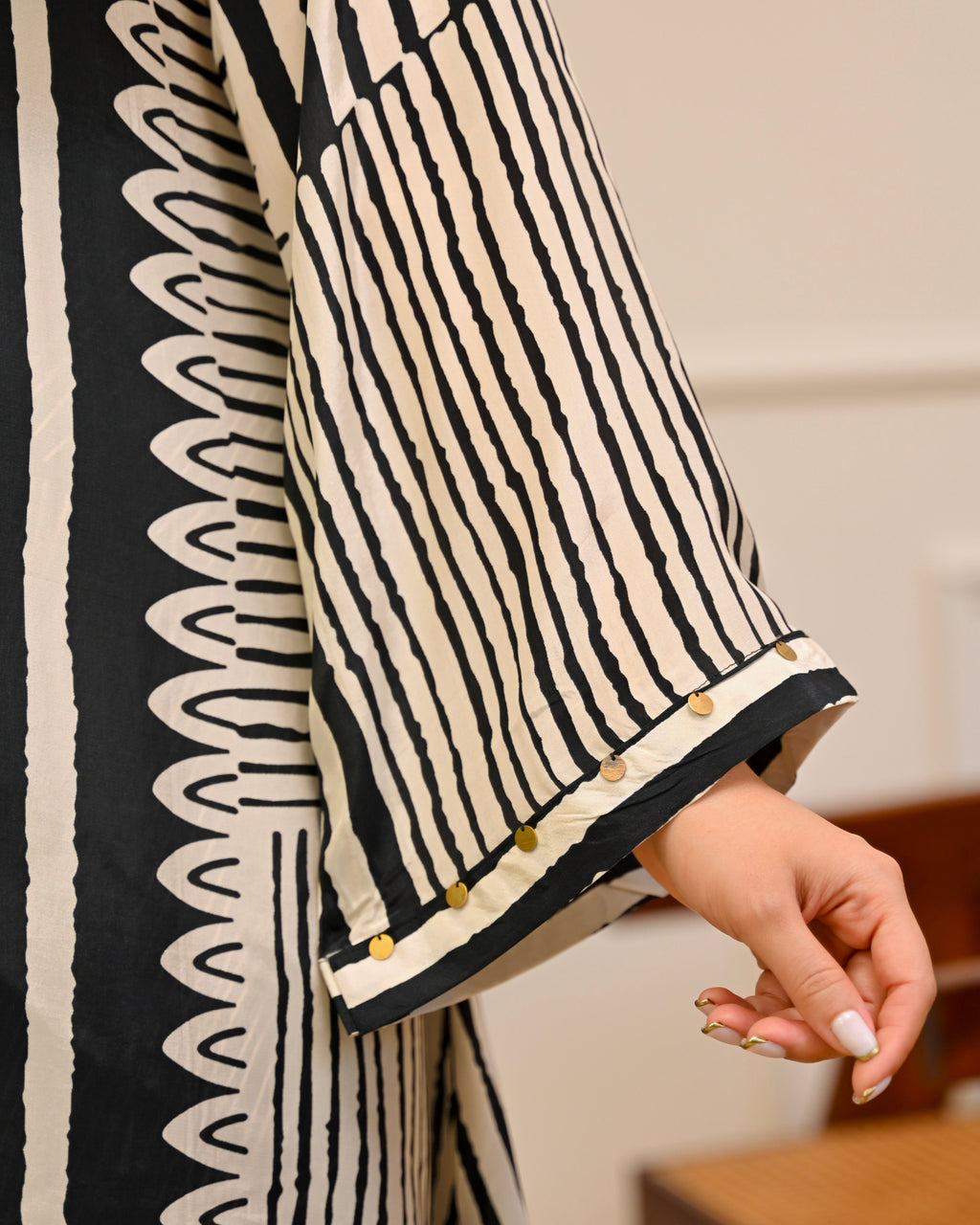 Midnight Gala Geometric Festive Crepe Co-ord
