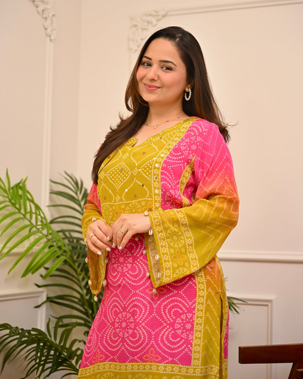 Gul Panna Bandhani Festive Crepe Co-ord