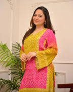 Gul Panna Bandhani Festive Crepe Co-ord
