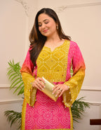 Gul Panna Bandhani Festive Crepe Co-ord