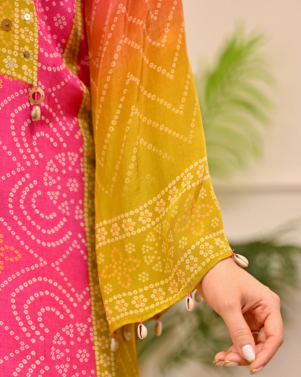 Gul Panna Bandhani Festive Crepe Co-ord