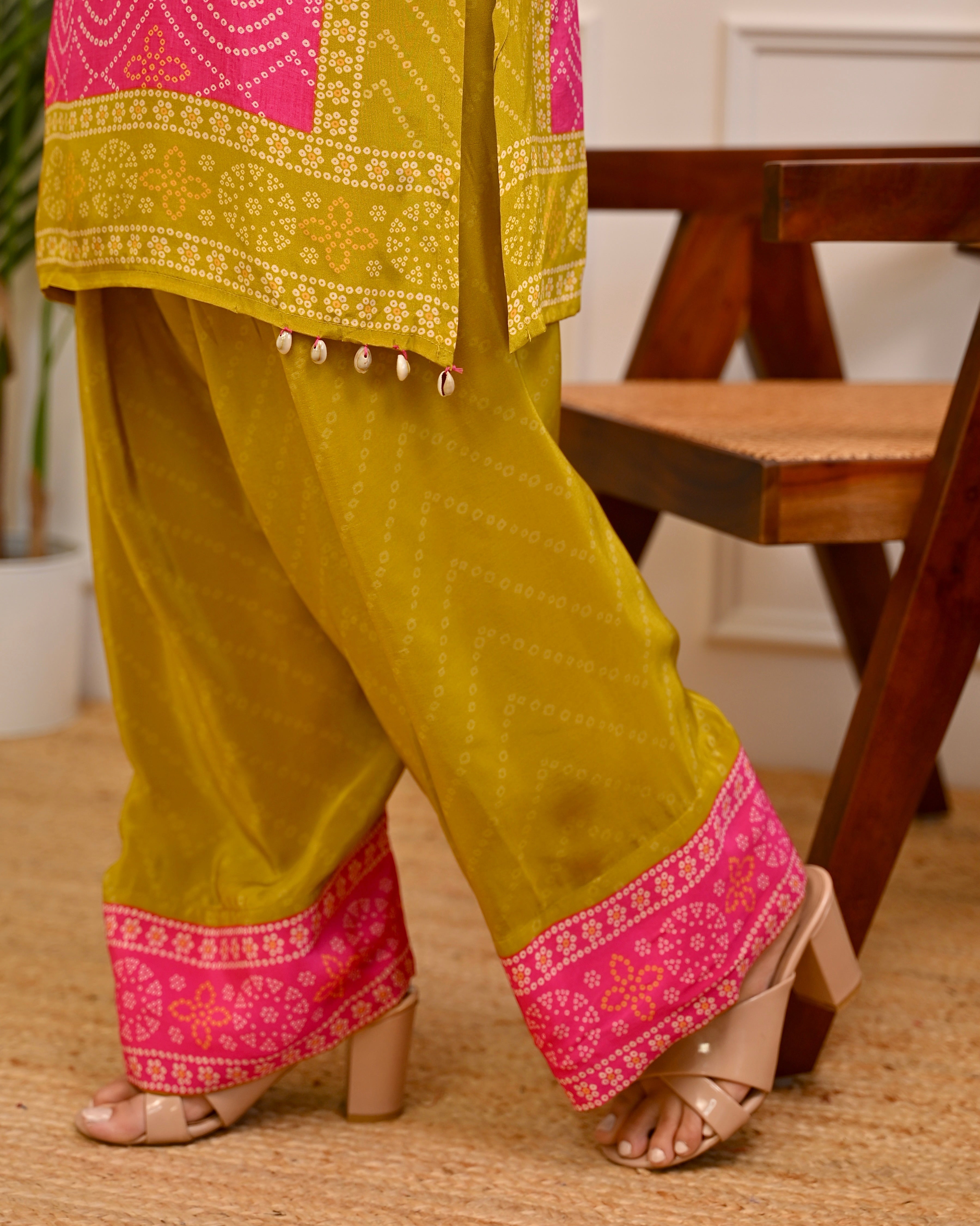 Gul Panna Bandhani Festive Crepe Co-ord