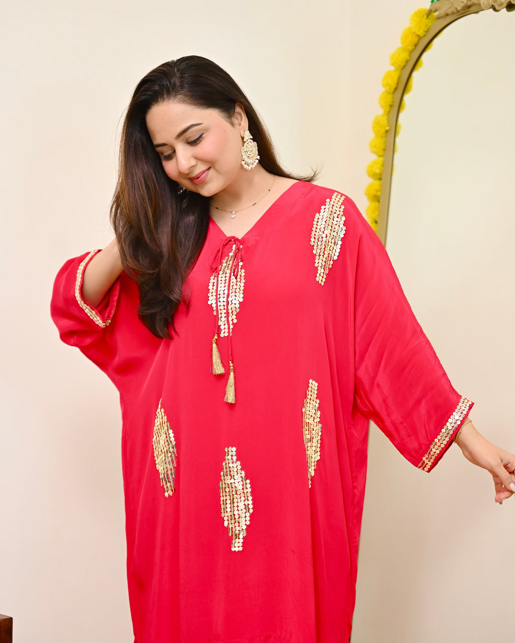 Zareen Rani Natural Crepe Handwork Festive Co-ord