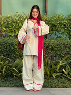 Aarohi Premium Cotton Lace Work Kurta Pant Dupatta Set