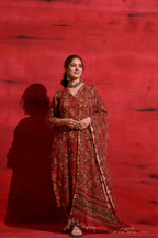 Red Kalamkari Suit Set