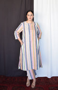 Multicolour Striped Linen Co-Ord Set