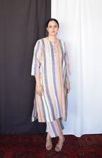 Multicolour Striped Linen Co-Ord Set