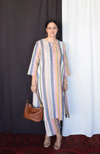 Multicolour Striped Linen Co-Ord Set