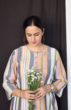 Multicolour Striped Linen Co-Ord Set