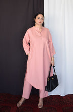 Coffee Pink Antifit Kurta with Placket
