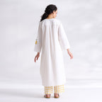 Anaar Patchwork Cotton Kurta Set - Yellow