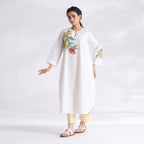 Anaar Patchwork Cotton Kurta Set - Yellow