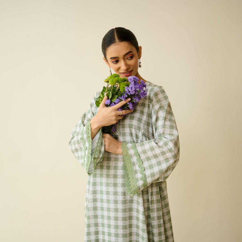 Countryside Seersucker Cotton Kurta Set