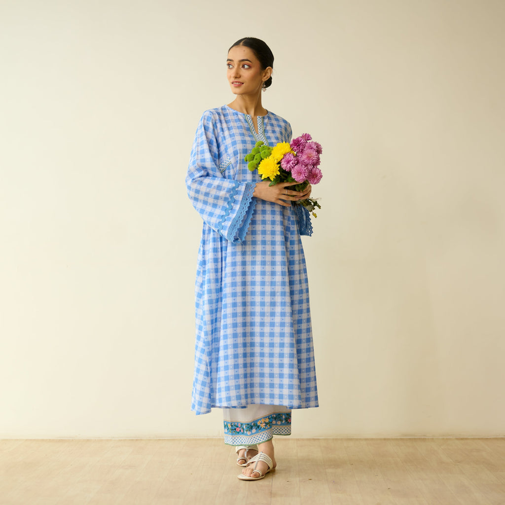 Countryside Seersucker Cotton Kurta Set