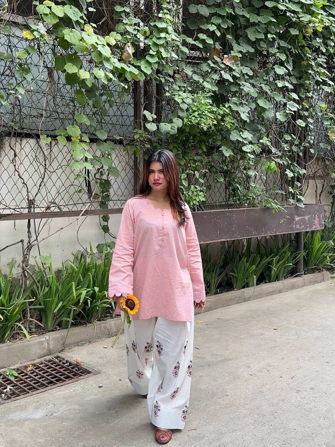 Aaira Blush Pink Kurta Palazzo Set